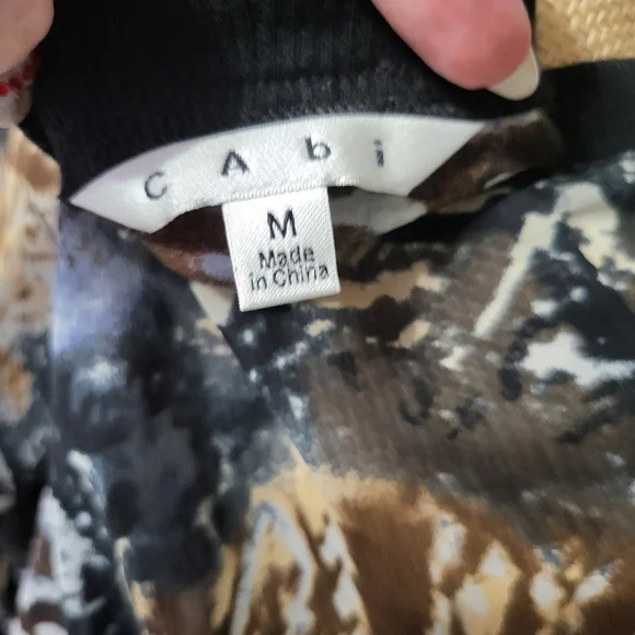 CAbi Semi'Sheer Animal Print Pullover Top M - Picture 5 of 6
